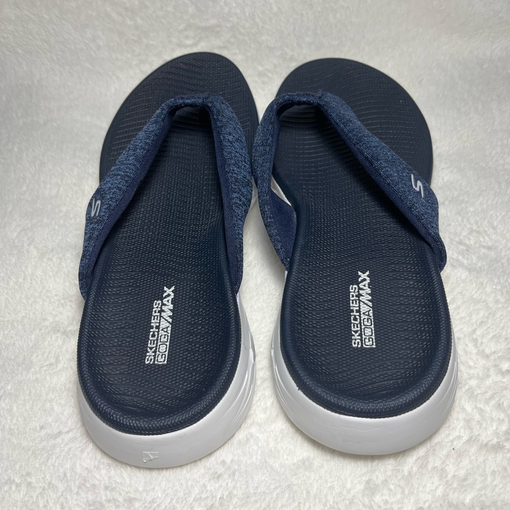 Skechers Goga Max Blue Women’s‎ Flip Flop Sandals Sz 7 - Picture 3 of 6
